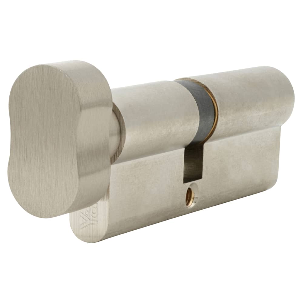 Yale 6 Pin 90mm Euro Thumbturn Cylinder - 40mm Turn + 50mm - Satin Nickel - Keyed to Differ