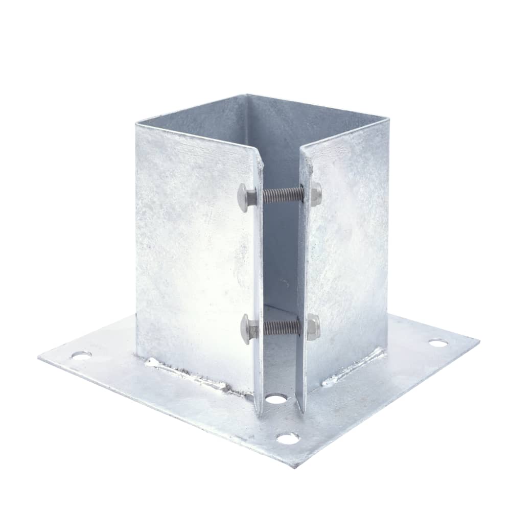 TIMCO Bolt Down Fence Post Shoe - Bolt Secure - 100 x 100mm - Galvanised