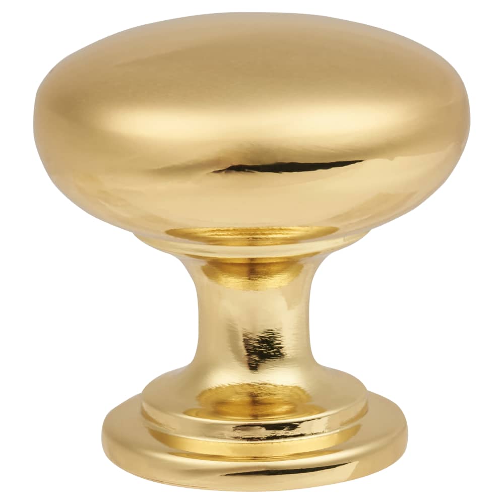 Touchpoint Domed Round Cabinet Knob - 28mm Diameter - Polished Brass