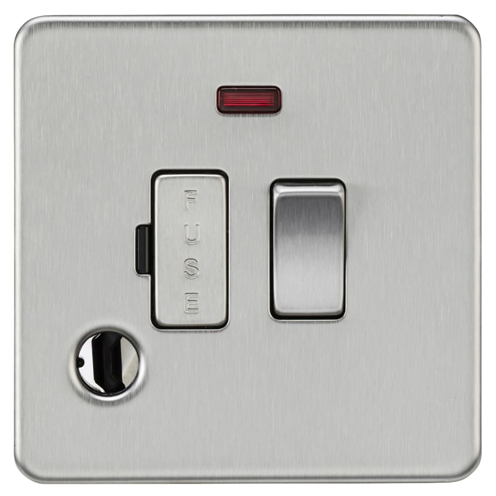 Despatch Spur Knightsbridge 13A 1 Gang Screwless Switched Fused Spur with Neon & Flex ...