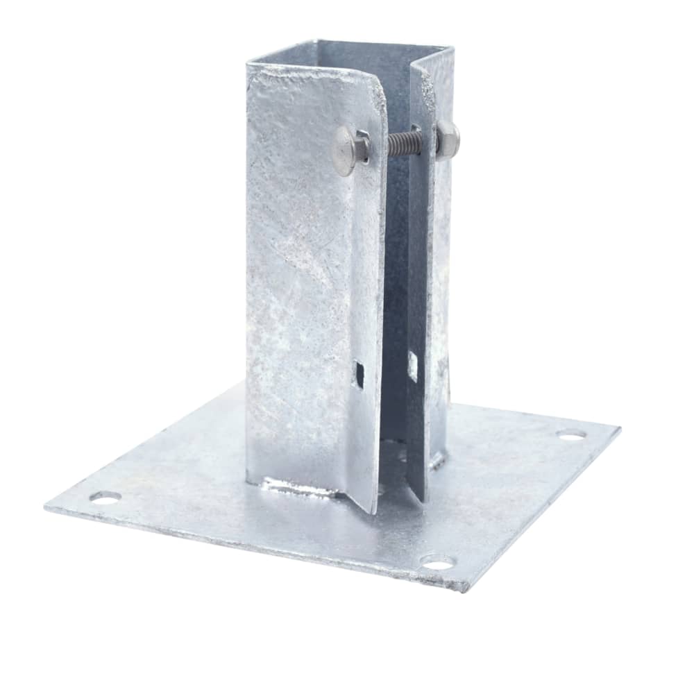 TIMCO Bolt Down Fence Post Shoe - Bolt Secure - 50 x 50mm - Galvanised