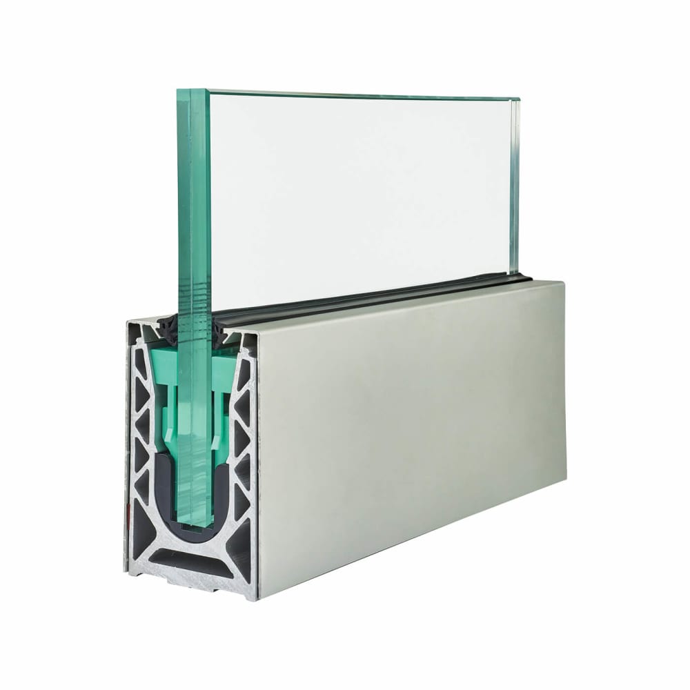 Barrier Sabco Base Fix 2500mm Balustrade Rail Kit - Natural Aluminium - 15mm Glass - Satin Aluminium