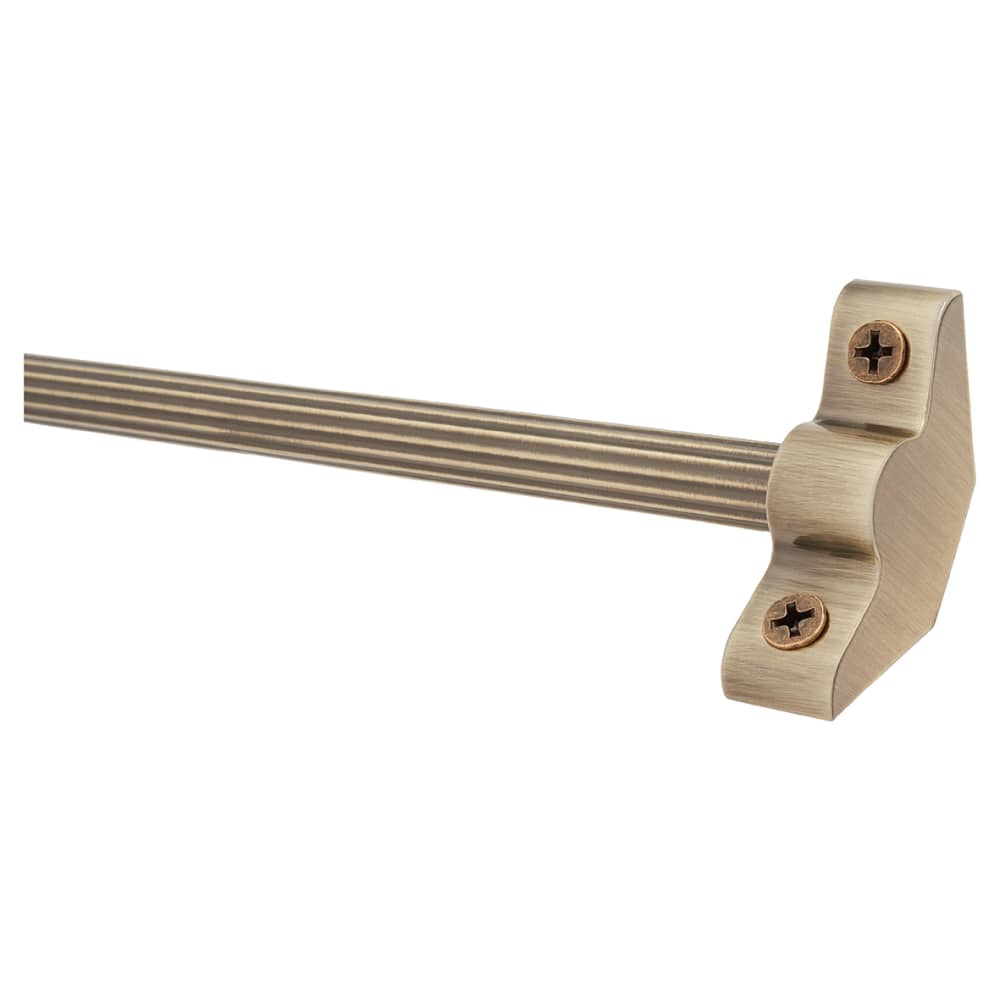 Altro Lines Stair Rod with Plain Finials - 900mm Length - Antique Brass