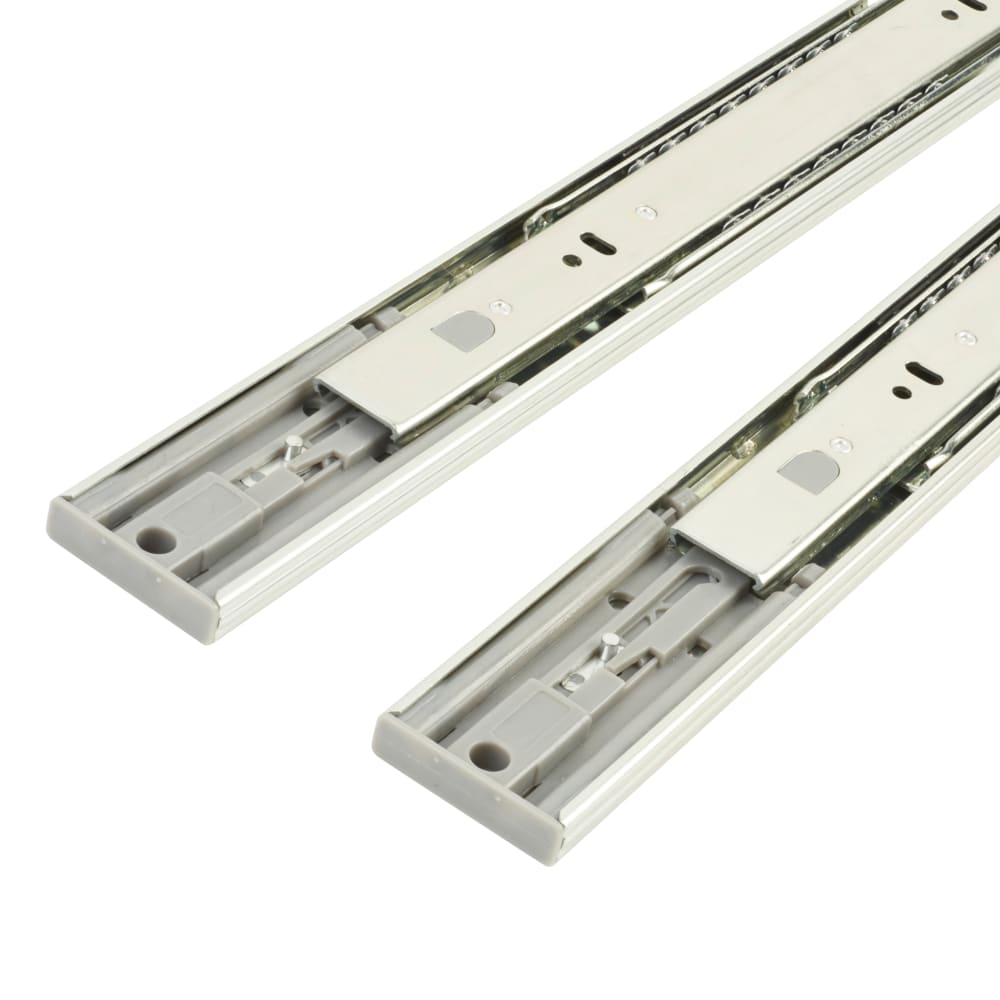 Klug 45.5mm Ball Bearing Push To Open Drawer Runner - Double Extension - 500mm Length - 25kg - Zinc