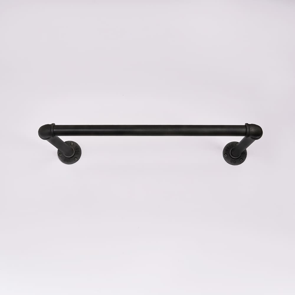 Altro 1/2" Single Pipe Wardrobe Rail Kit - Black