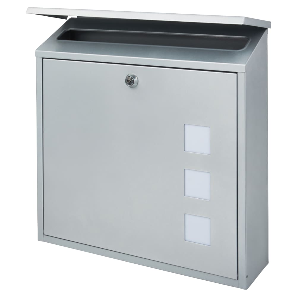 Burg Wachter Aire Postbox - 370 x 364 x 114mm - Silver
