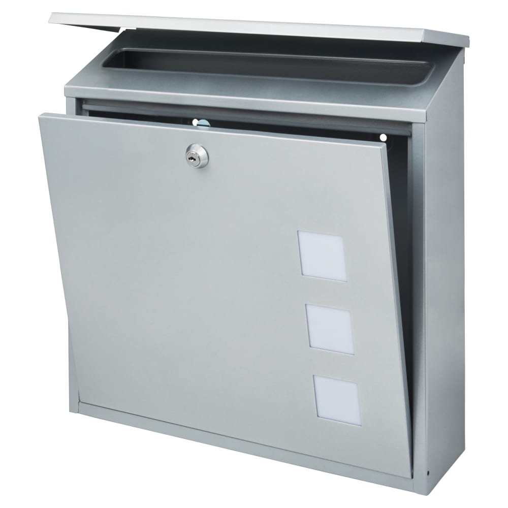 Burg Wachter Aire Postbox - 370 x 364 x 114mm - Silver
