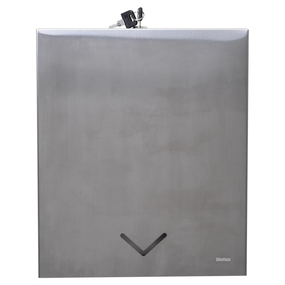 Metlex Kepler Wall Mounted Lockable Paper Towel Dispenser - 280 x 112 x 325mm - Brushed Stainless Steel 