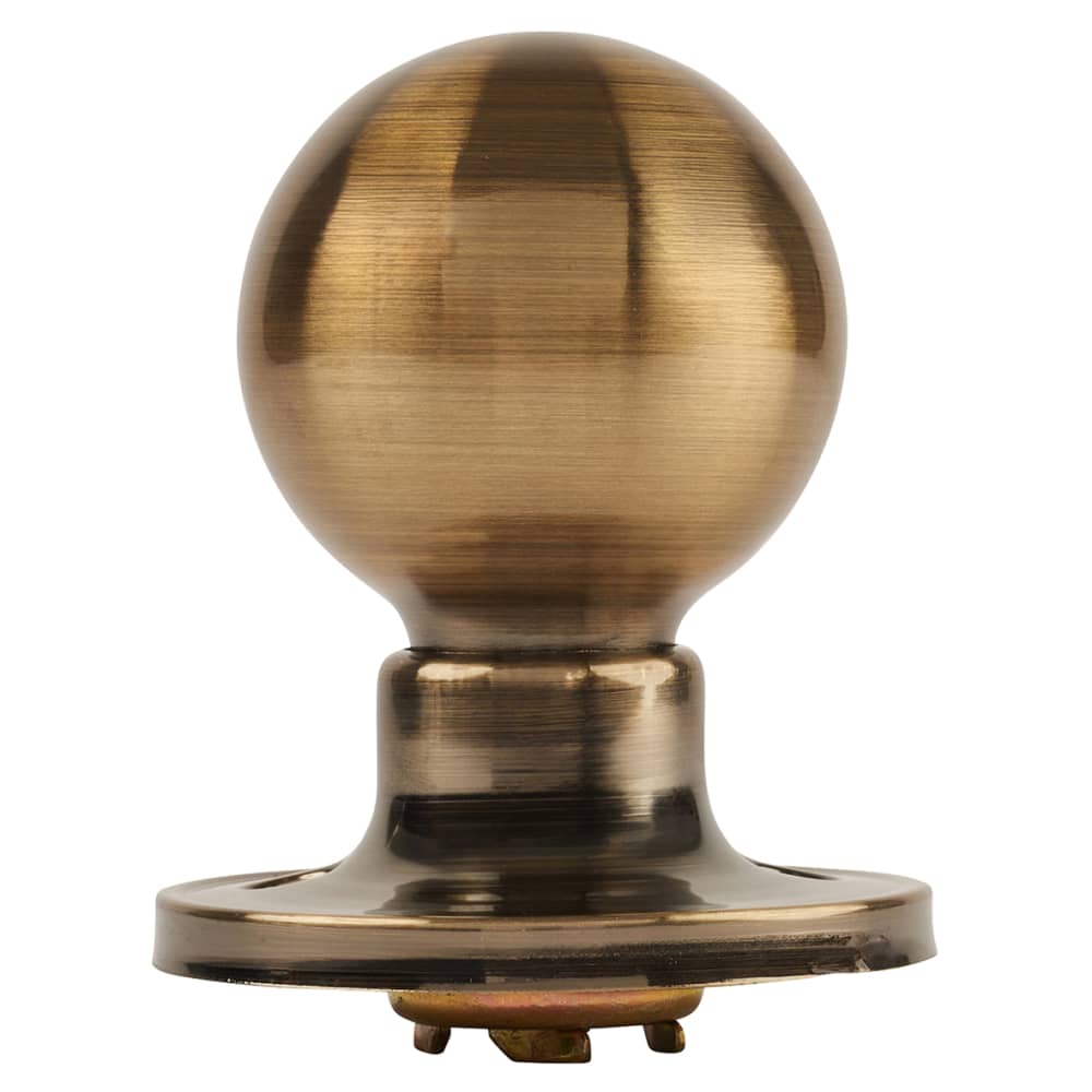Touchpoint Bala Hotel Mortice Door Knobset - Passage - 65mm Rose Diameter - Antique Brass