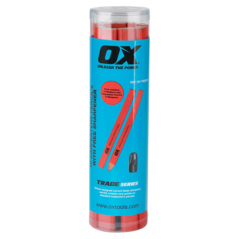 OX Trade Carpenters Pencils Medium Lead Graphite Pack of 10 IronmongeryDirect Same Day