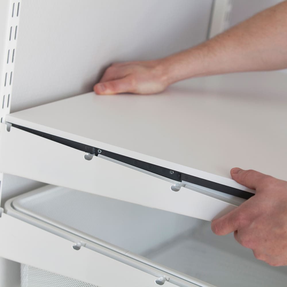elfa Top Track System - Click In White Edged Melamine Board/Shelf - 605 x 323 x 20mm - White