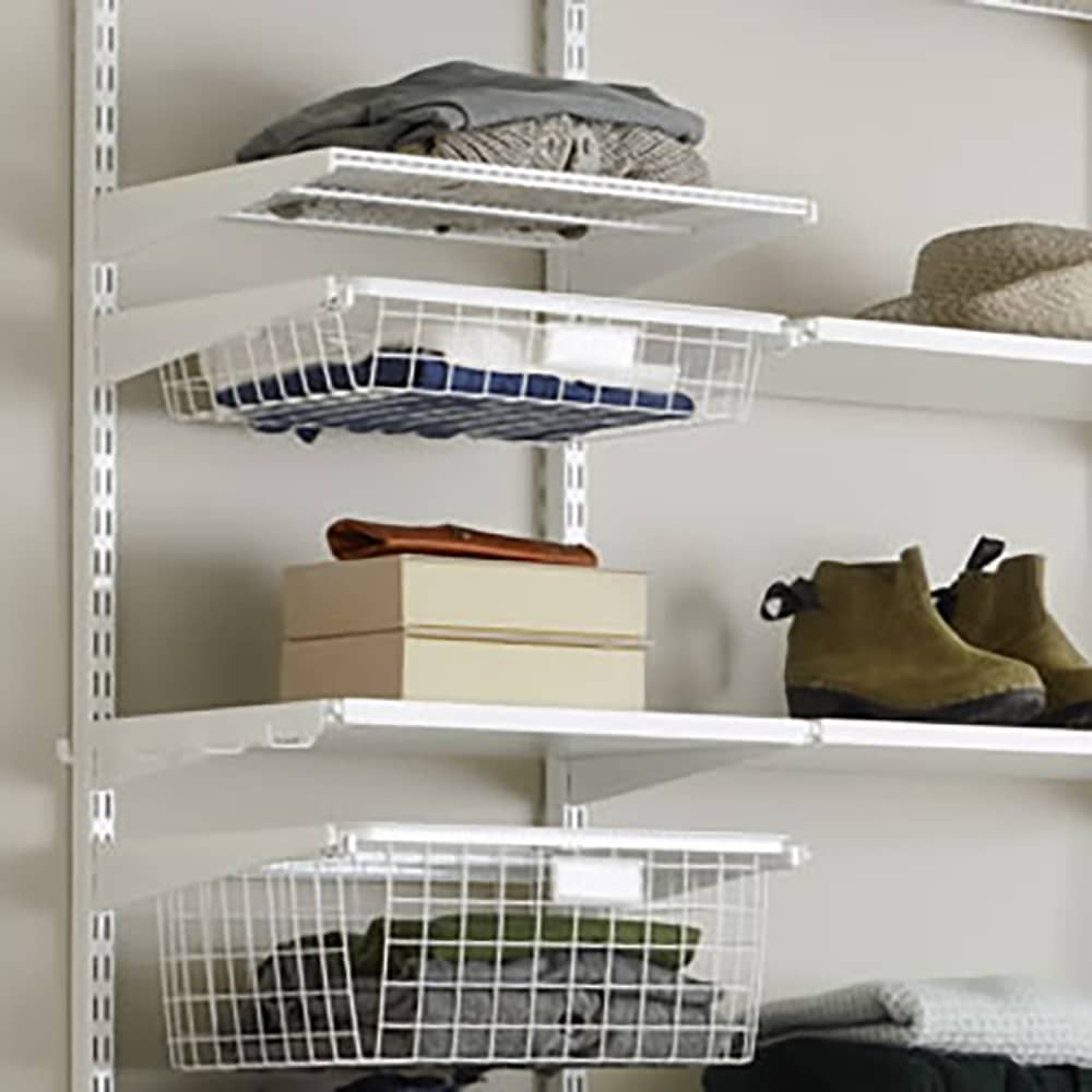 elfa Top Track System - Click In White Edged Melamine Board/Shelf - 605 x 323 x 20mm - White