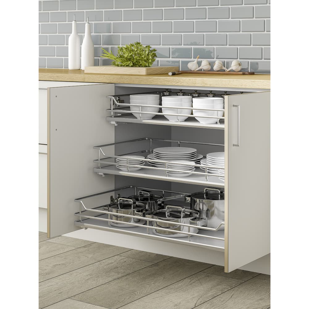25kg Single Tray Soft Close Pull Out Organiser - Cabinet Width 900mm