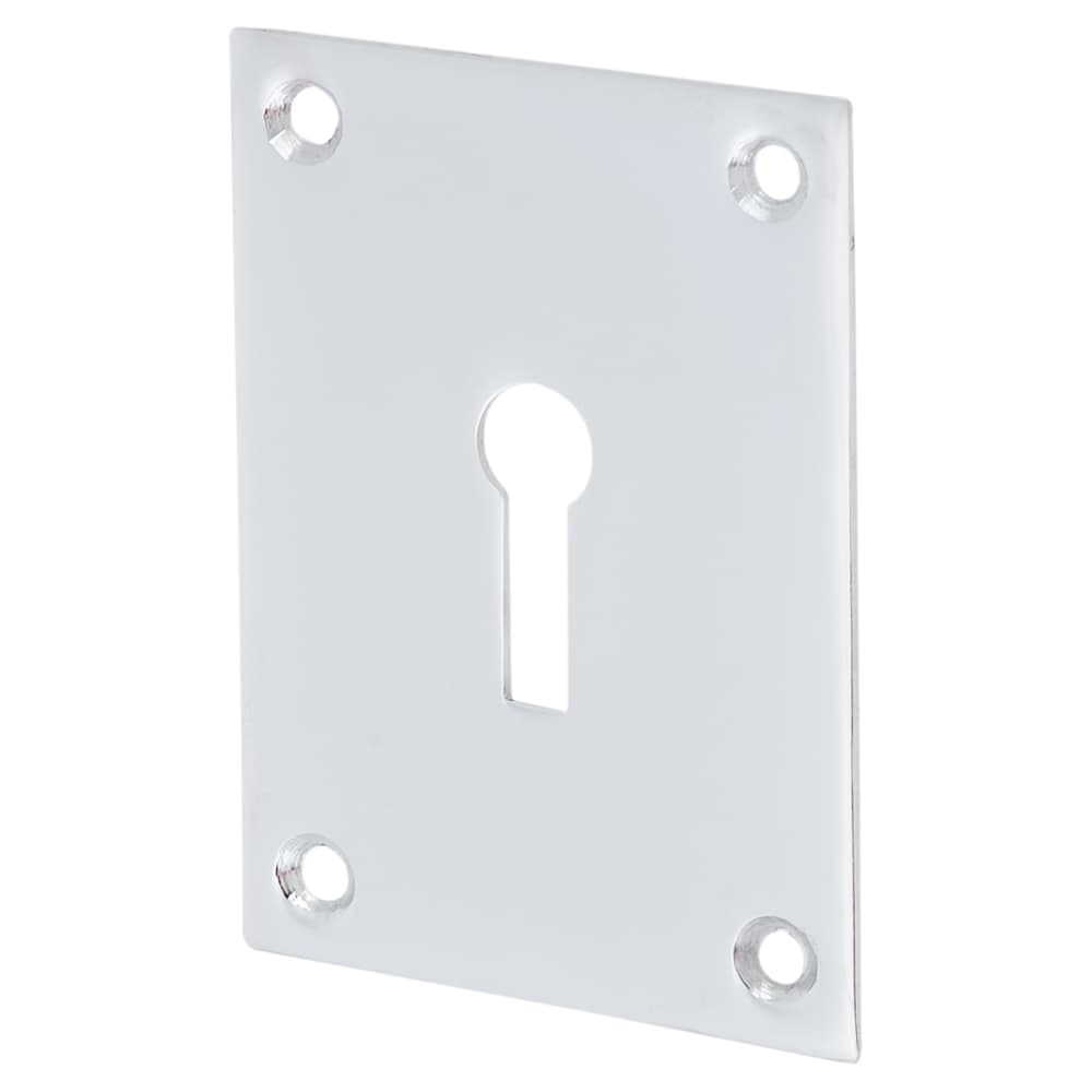 Jumbo Repair Escutcheon - 65.5 x 47.6mm - Keyhole - Polished Chrome