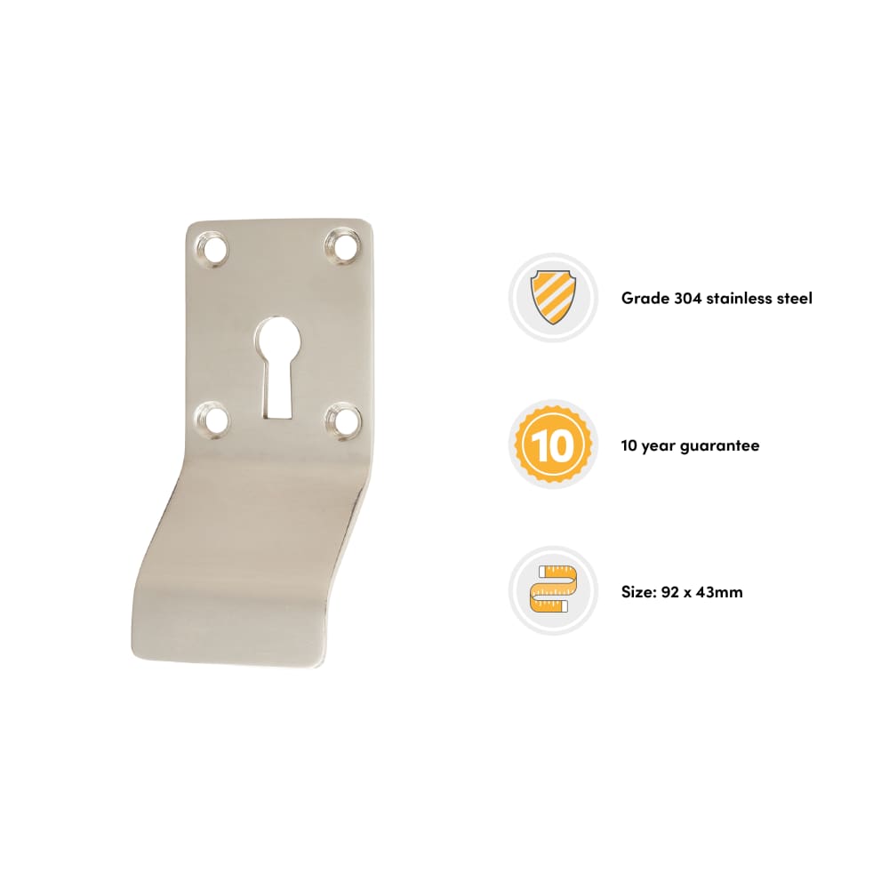 Altro Keyhole Cylinder Pull - 92 x 43mm - Polished Stainless Steel