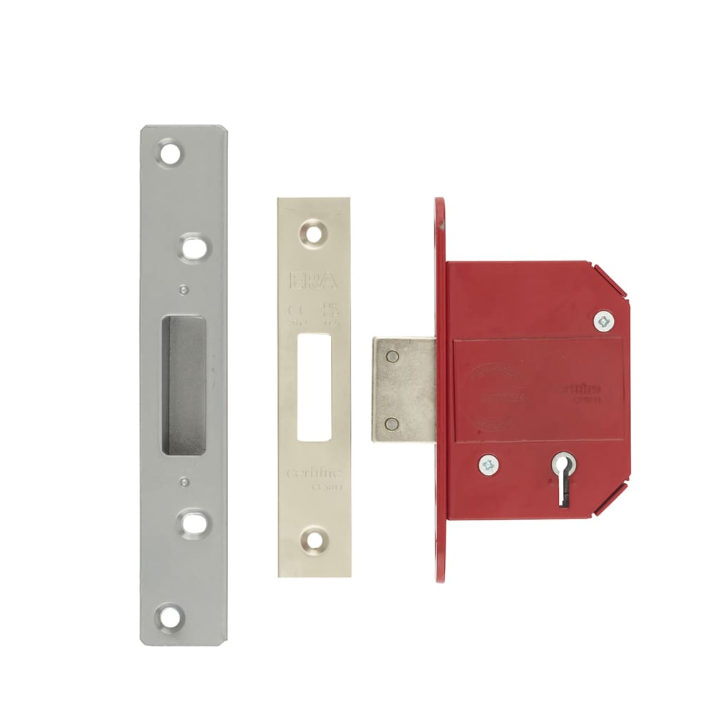 ERA Fortress BS3621:2017 5 Lever Deadlock - 67mm Case - 44mm Backset - Satin Chrome