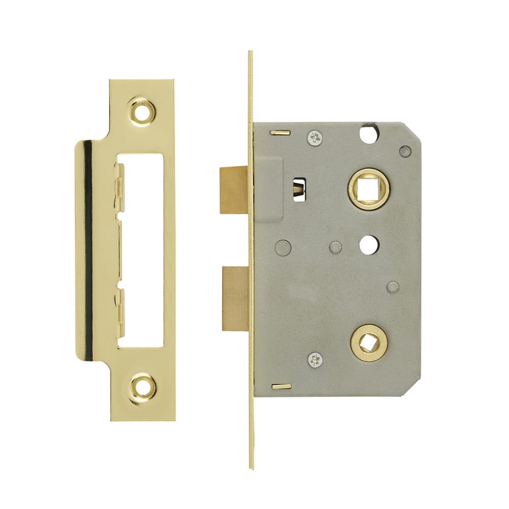 ERA Bathroom Lock - 64mm Case - 44mm Backset - Polished Brass