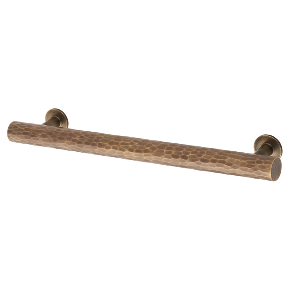 Alexander & Wilks Leila 15mm Hammered T-Bar Cabinet Pull Handle - 160mm Centres - Antique Brass