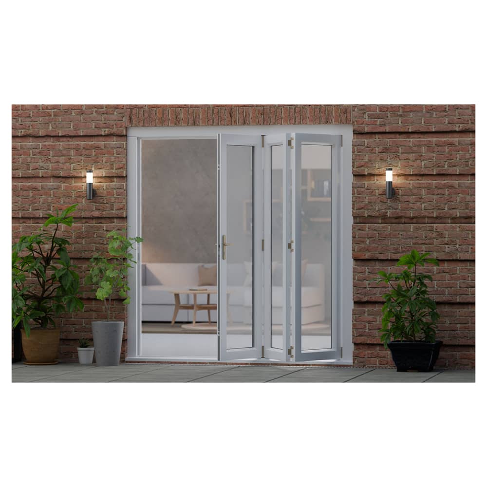 Brio Weatherfold 100 Outward Opening Patio Bi-Folding Door Kit - 2 Door - Polished Stainless Steel