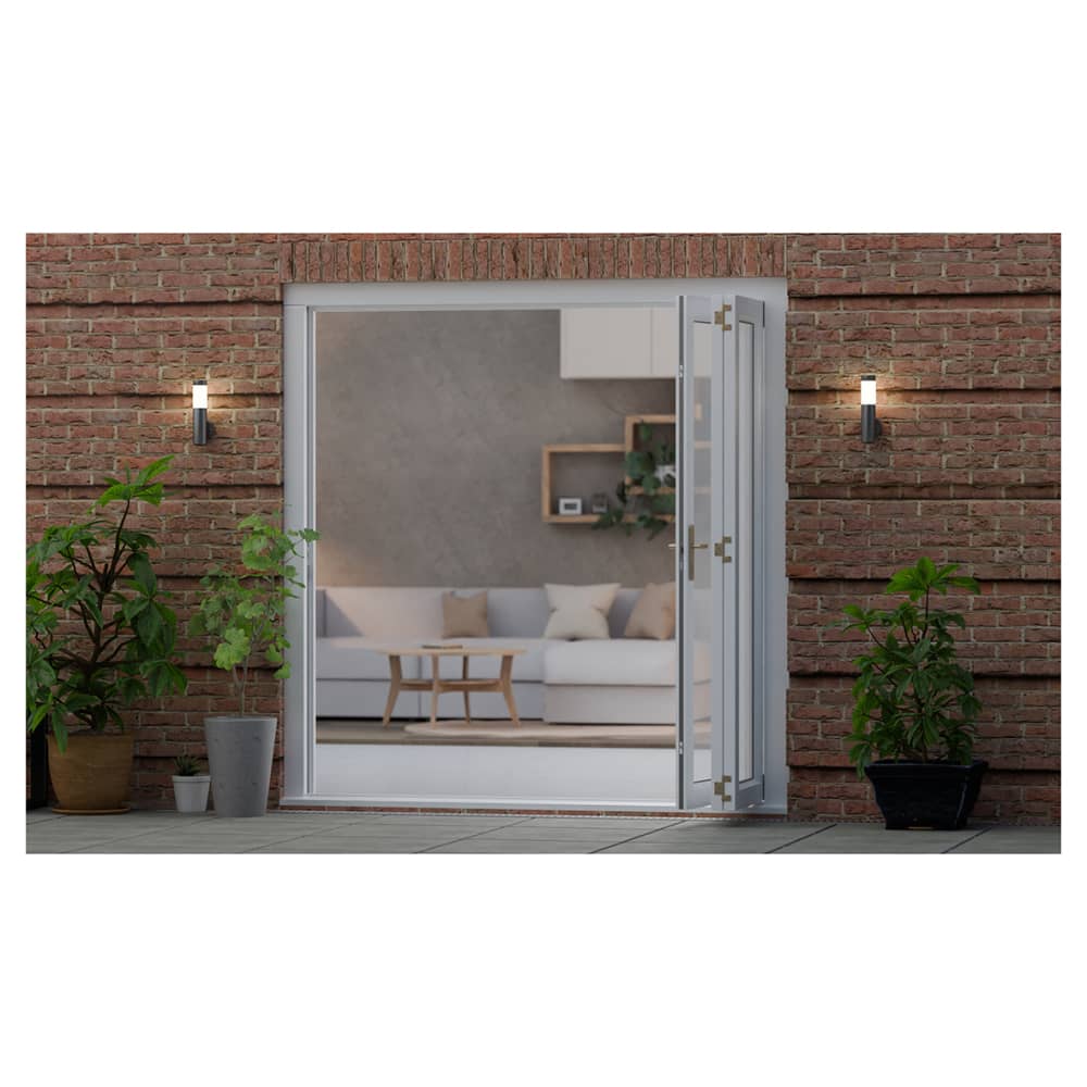 Brio Weatherfold 100 Outward Opening Patio Bi-Folding Door Kit - 2 Door - Polished Stainless Steel