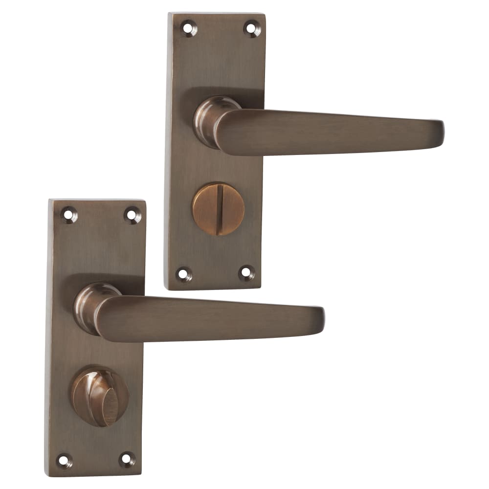 Jedo Victorian Straight Privacy Door Handle - Dark Bronze