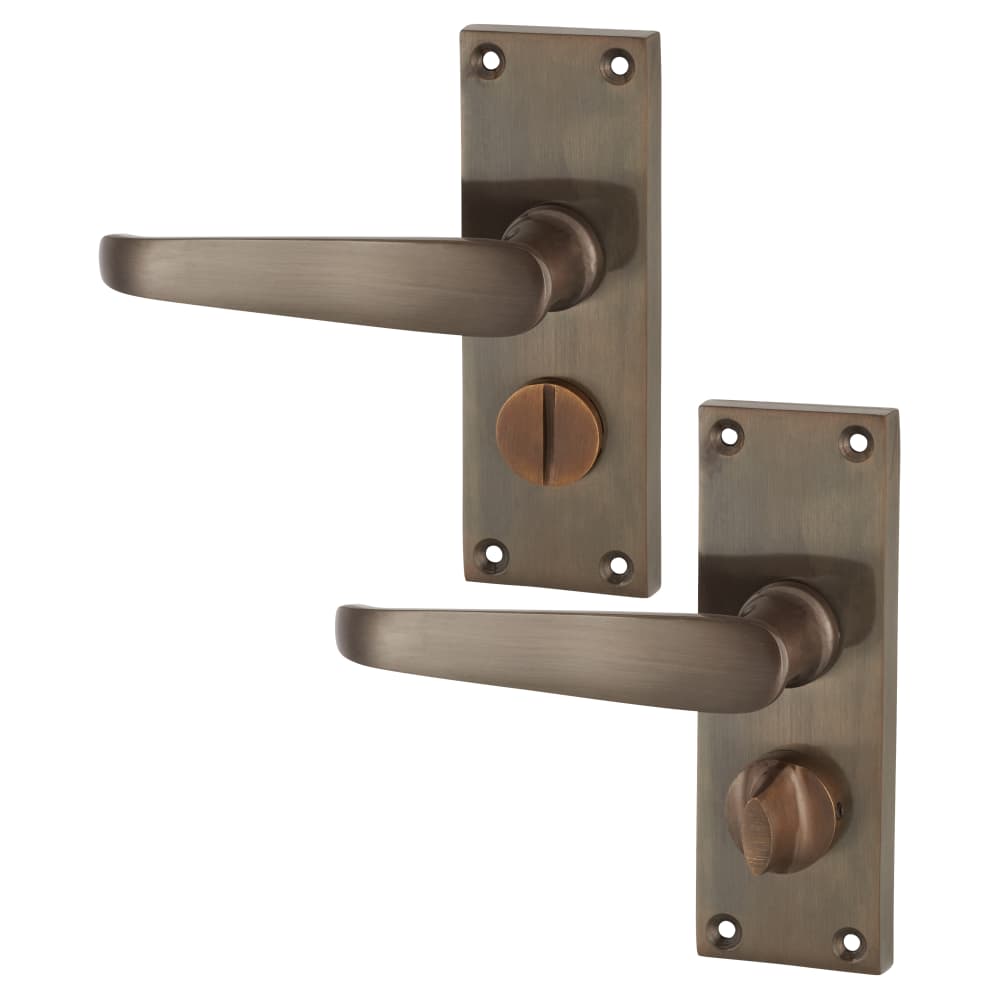 Jedo Victorian Straight Privacy Door Handle - Dark Bronze