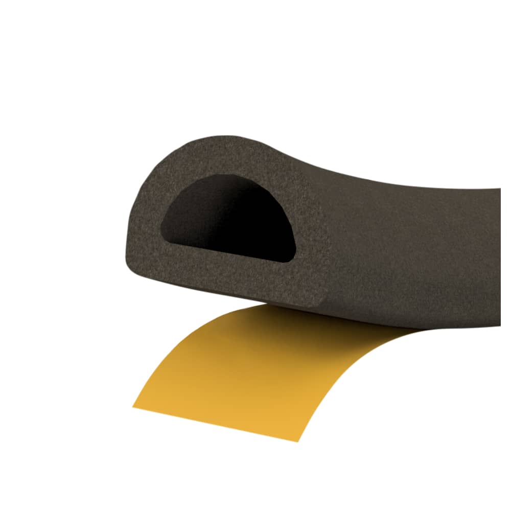 Stormguard Self-Adhesive EPDM 'D' Seal - 5m Length - Brown 