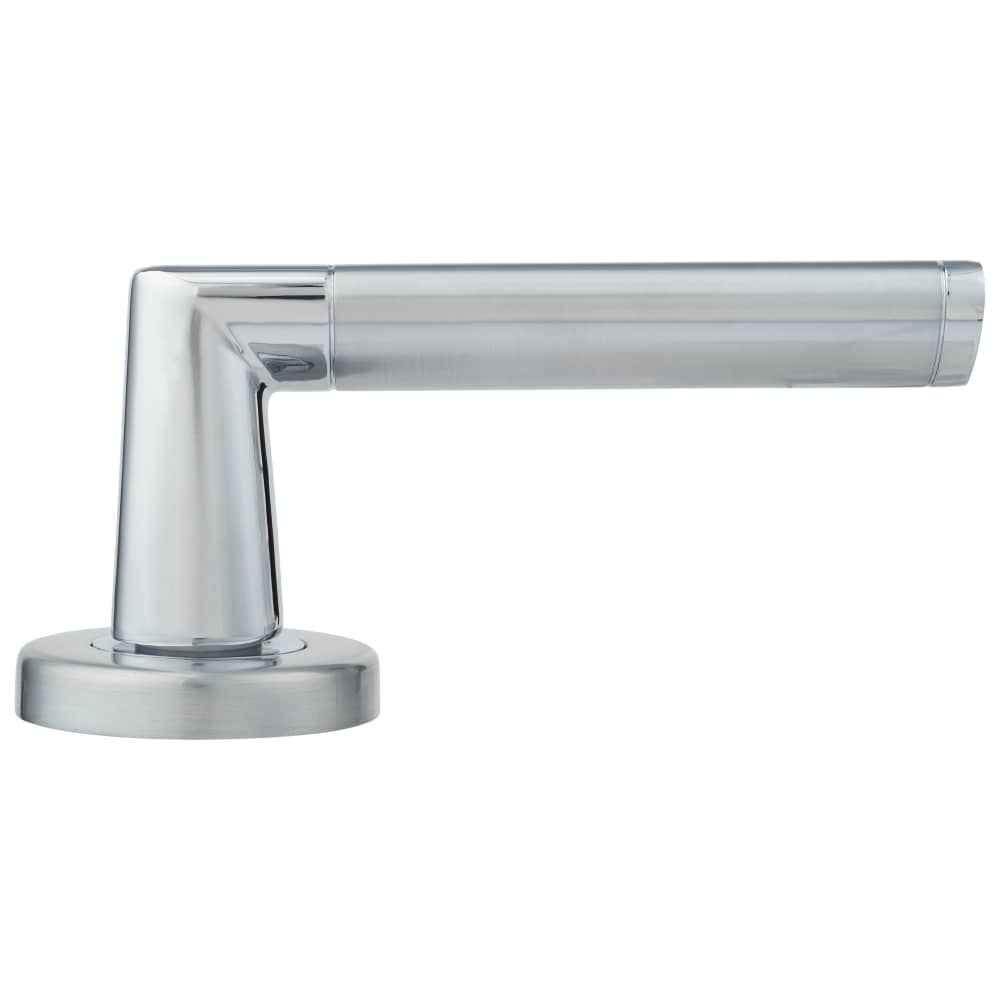 M Marcus Mercury Door Handle on Rose - Satin/Polished Chrome