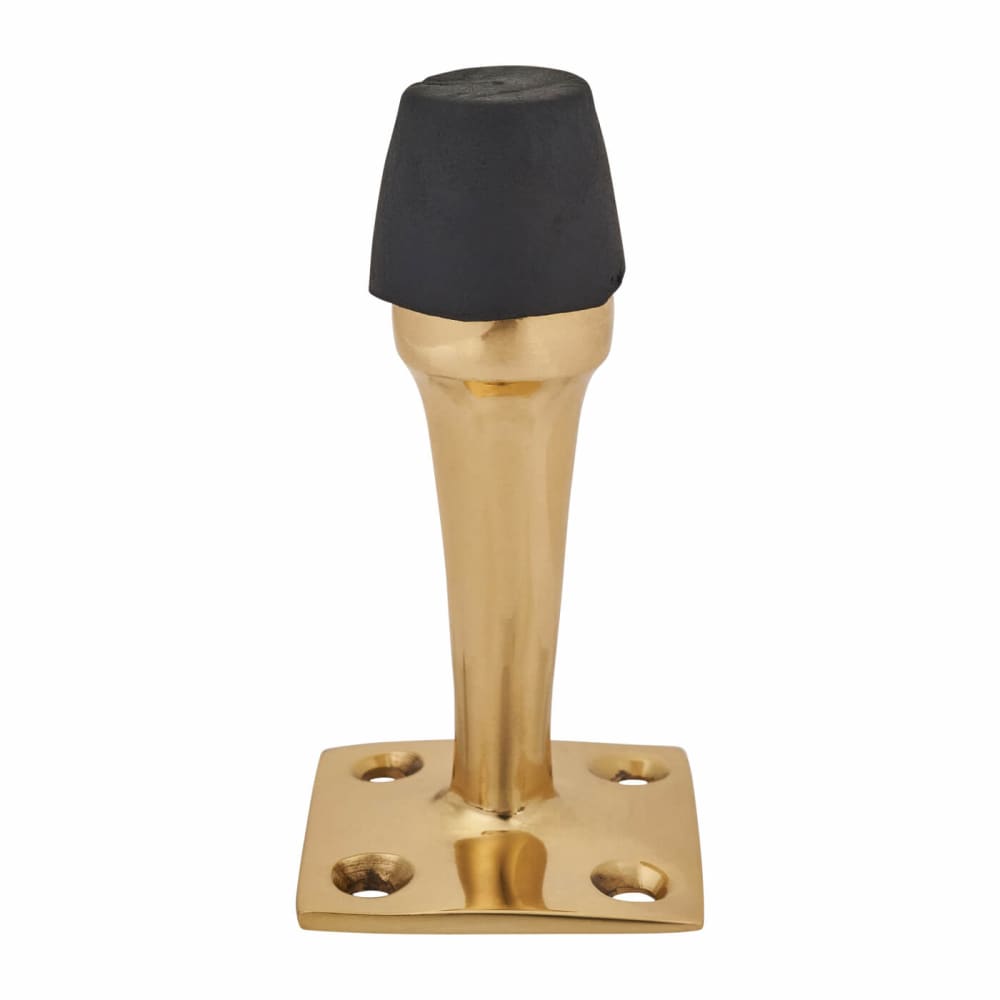 Altro Square Base Projection Door Stop - 70mm Projection - Polished Brass