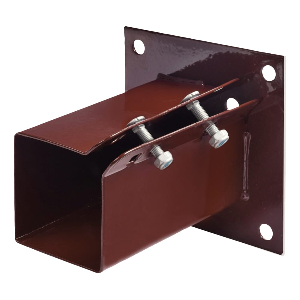 TIMCO Bolt Down Fence Post Shoe - Bolt Secure - 75 x 75mm - Oxide Red