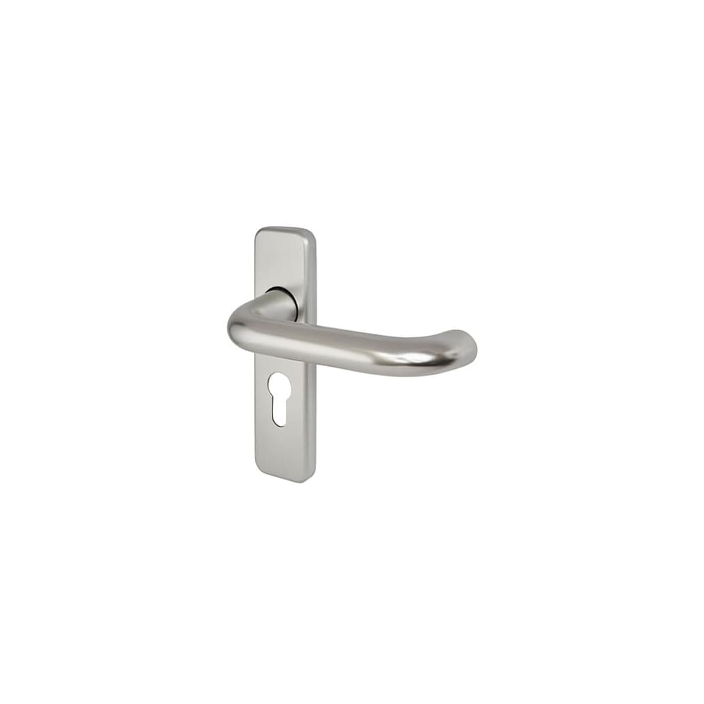 Touchpoint 20mm Return to Door Lock Door Handle - Euro - 155 x 40mm - Satin Aluminium