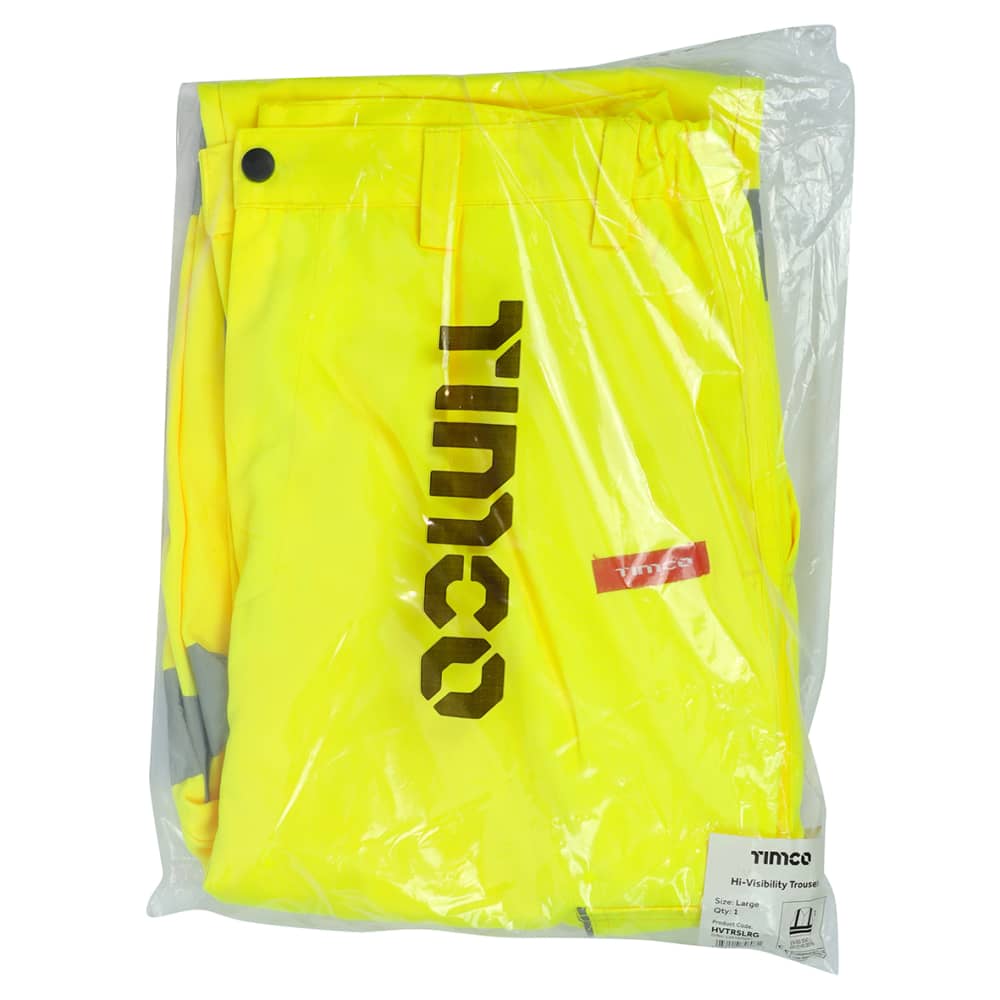 TIMCO Hi Visibility Exec Trousers - Yellow - XL
