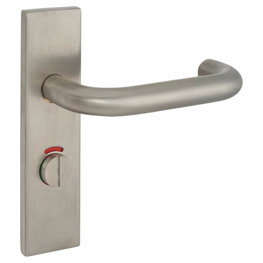 Touchpoint 19mm Return to Door Bathroom Door Handle - Square Plate - 57mm c/c - RH - Sat Stainless