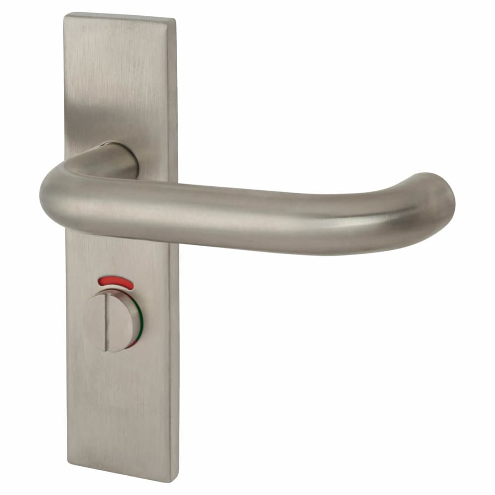 Touchpoint 19mm Return to Door Bathroom Door Handle - Square Plate - 57mm c/c - RH - Sat Stainless