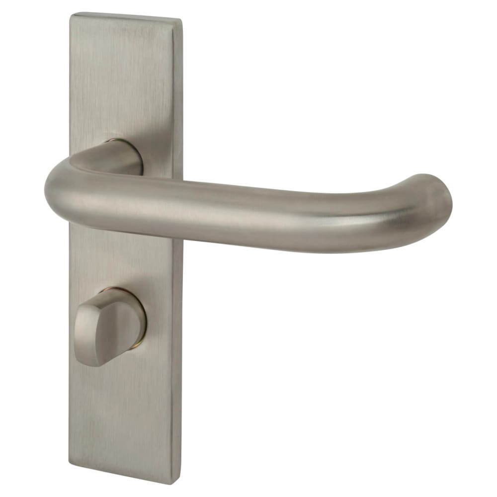 Touchpoint 19mm Return to Door Bathroom Door Handle - Square Plate - 57mm c/c - RH - Sat Stainless