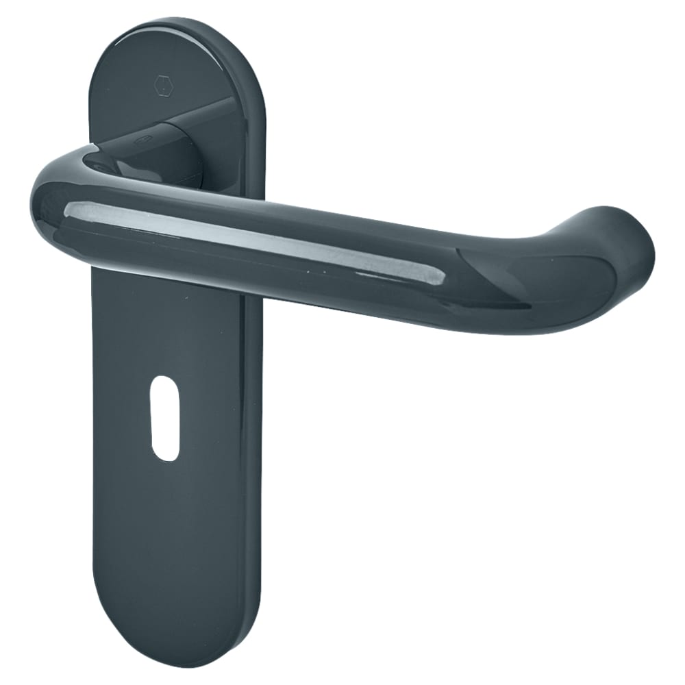 Hoppe Paris AR600/22 Nylon Steel Core Safety Lock Door Handle - Keyhole - Anthracite Grey