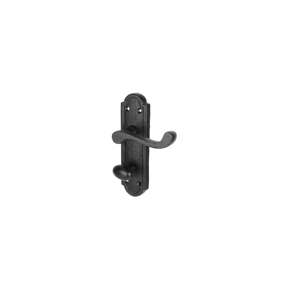 Olde Forge Turnberry Bathroom Door Handle - 170 x 45mm - Antique Black Iron