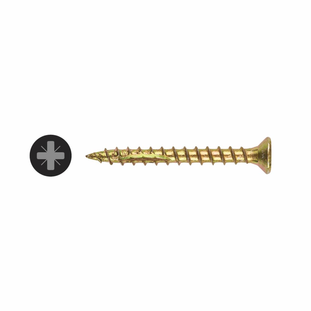 Ulti-Mate II Stick Fit PoziSquare Countersunk Wood Screws - 4.0 x 40mm - Yellow Zinc - Pack of 200