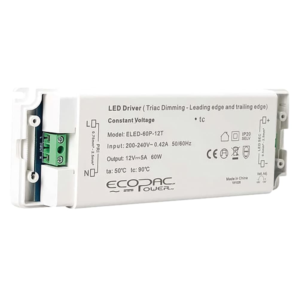 Integral Led 12v 60w Constant Voltage Dimmable Led Triac Driver Ip20