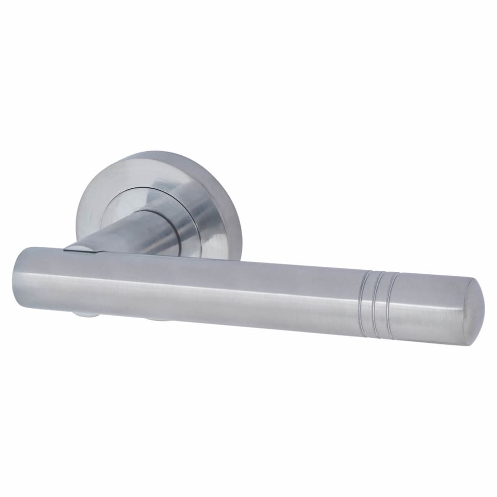 Touchpoint Dakota Bathroom Lock Door Handle on Rose Kit - Satin Chrome