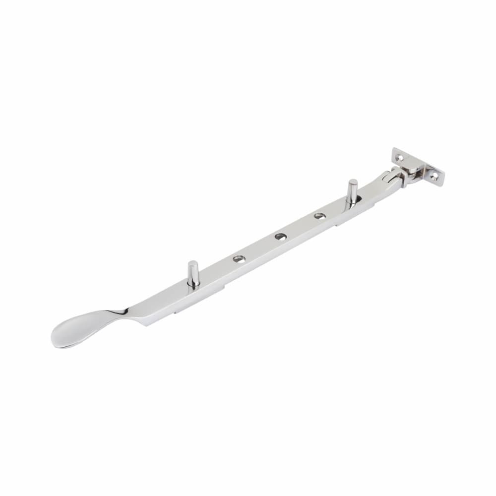 Altro Cast Victorian Casement Window Stay - 12"/300mm Length - Polished Chrome