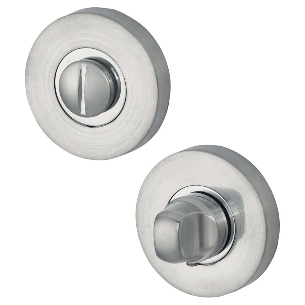 Jigtech Round Bathroom Turn & Release Set Polished/Satin Chrome