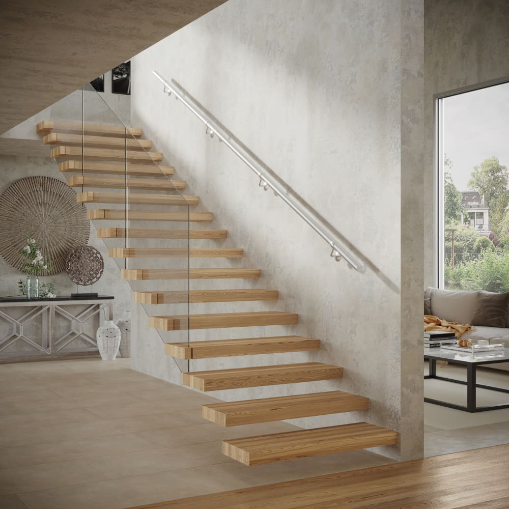 Rothley 40mm Handrail Banister Staircase Rail Support Kit - 3600mm Length - 304 Brushed Stainless