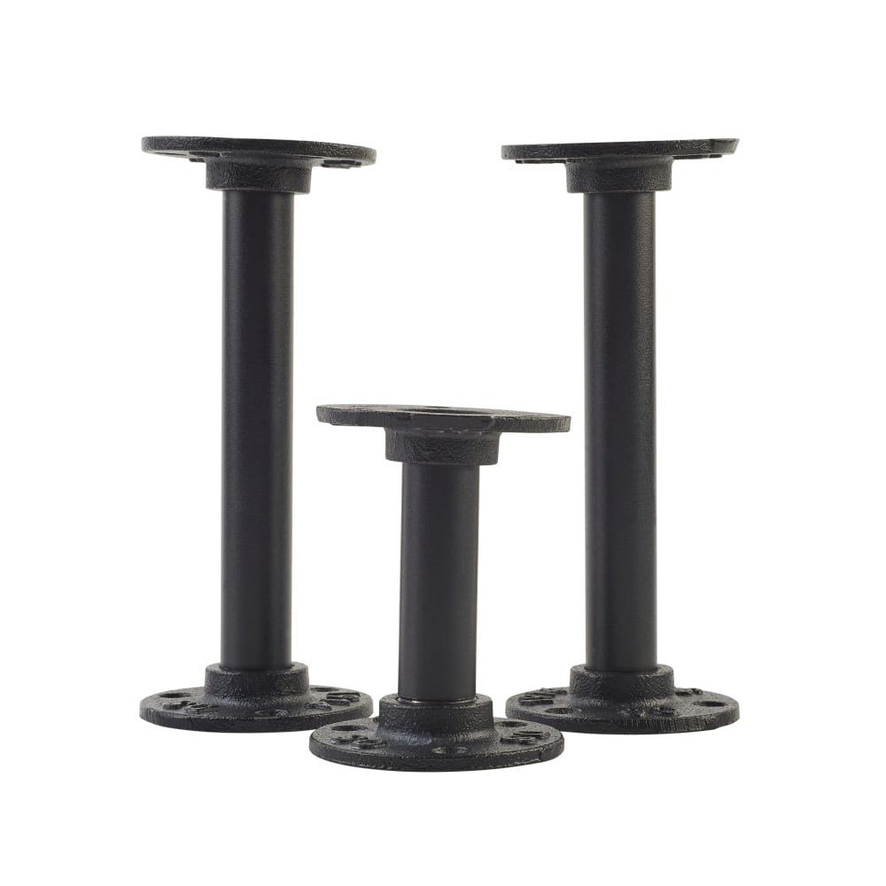 Altro 1/2" Pipe Single Candle Holder - Black - Pack of 3