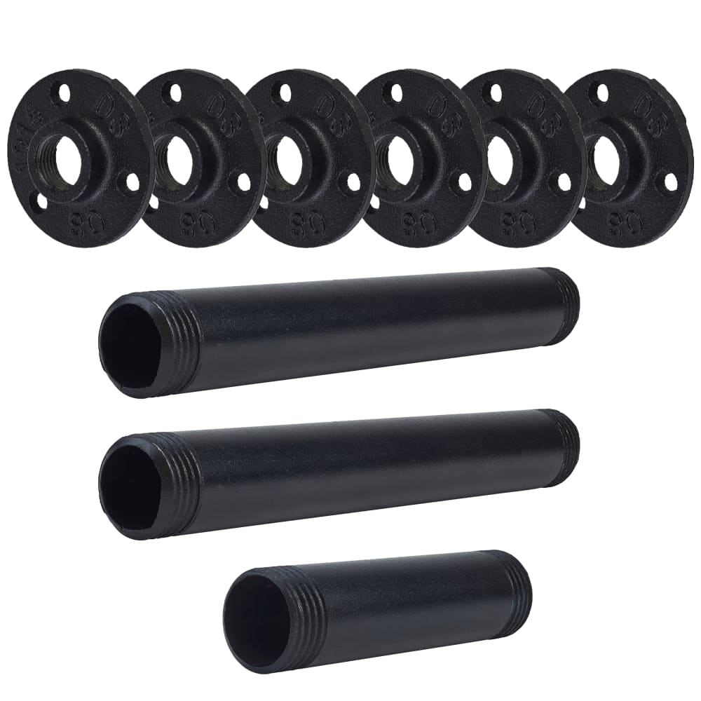 Altro 1/2" Pipe Single Candle Holder - Black - Pack of 3