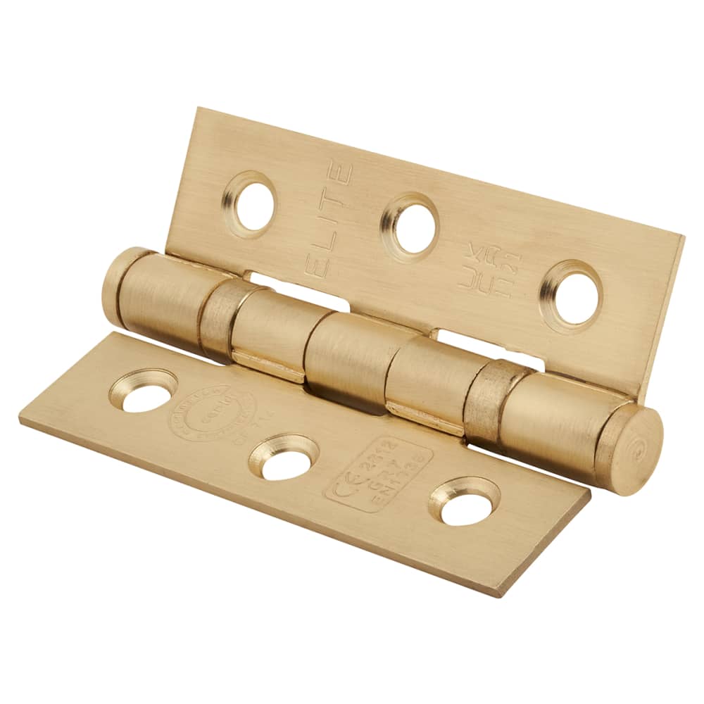 Altro Twin Ball Bearing Grade 7 Butt Fire Door Hinge - 76 x 50 x 2mm - Satin Brass - Pair