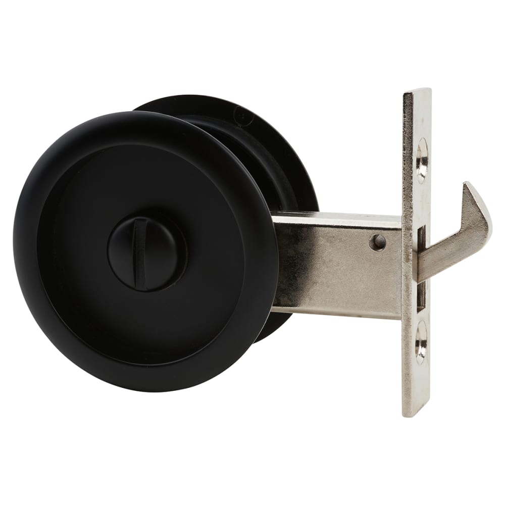 Klug Round Flush Privacy Set with Bolt - Matt Black 