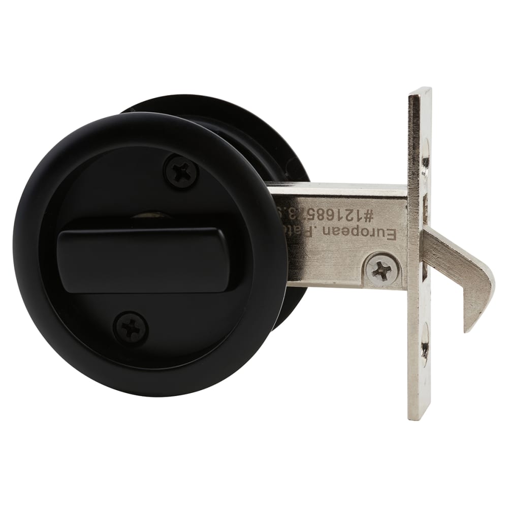 Klug Round Flush Privacy Set with Bolt - Matt Black 