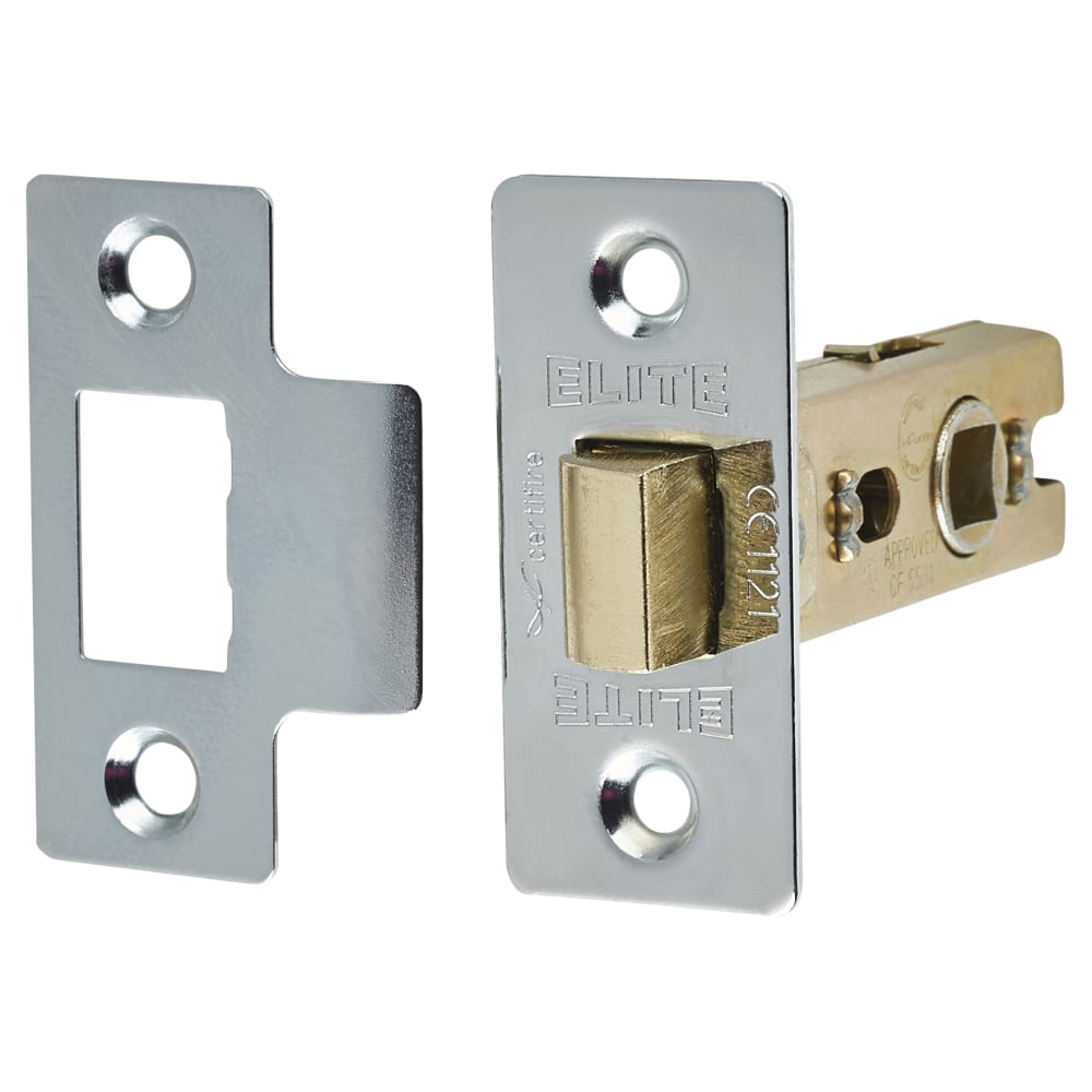 Altro Tubular Latch Pack - 57mm Backset - 3 x Fire Rated Button Tip Hinges - Polished Chrome
