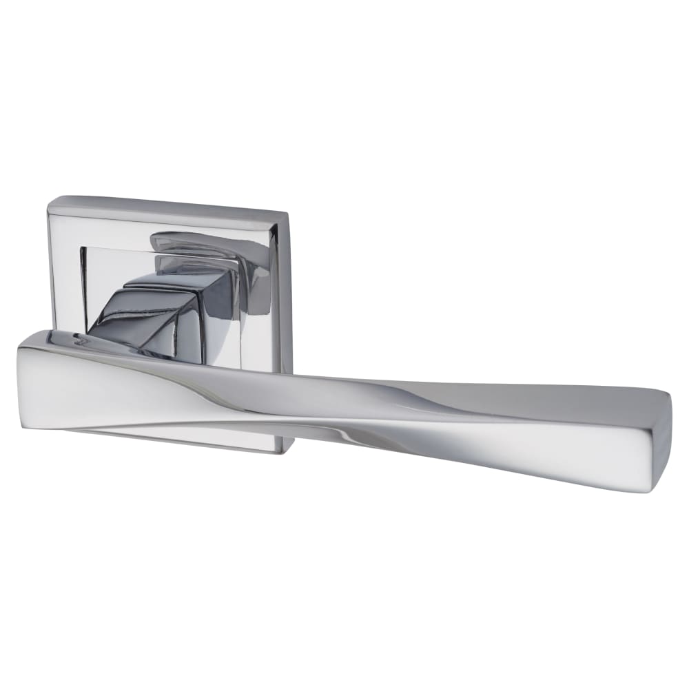 Altro Spirit Door Handle on Square Rose - Polished Chrome